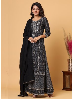 Black Cotton Salwar Kameez