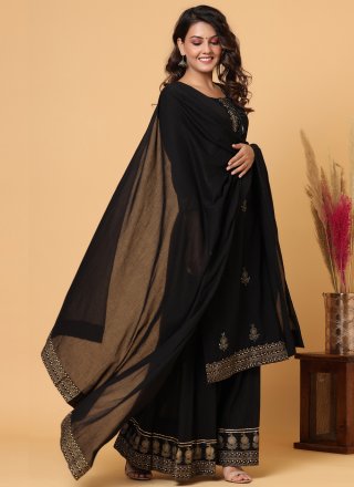 Black Embroidered Festival Salwar Suit