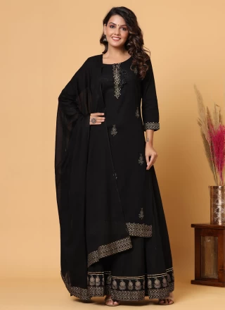 Black Embroidered Festival Salwar Suit