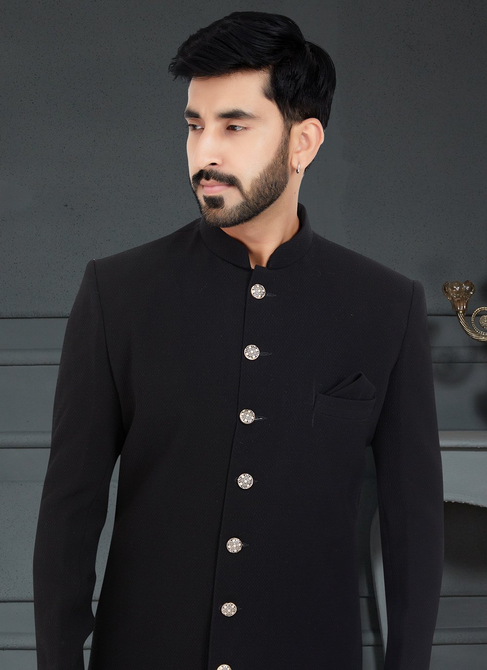 Buy Black Engagement Indo Western Online : 252175