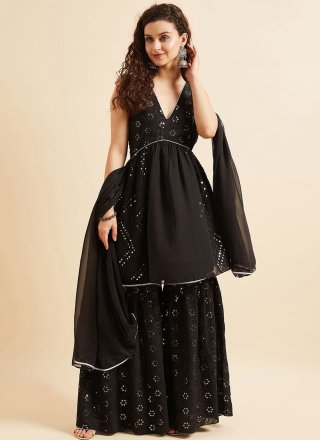 Shop Online Embroidered and Mirror Work Chinon Salwar Suit Shop Online Embroidered and Mirror Work Chinon Salwar Suit