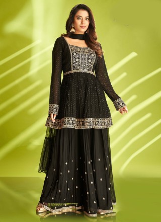 Women's Rayon Liboza Salwar Suit With Dupatta Black (Small) : Amazon.in:  Fashion