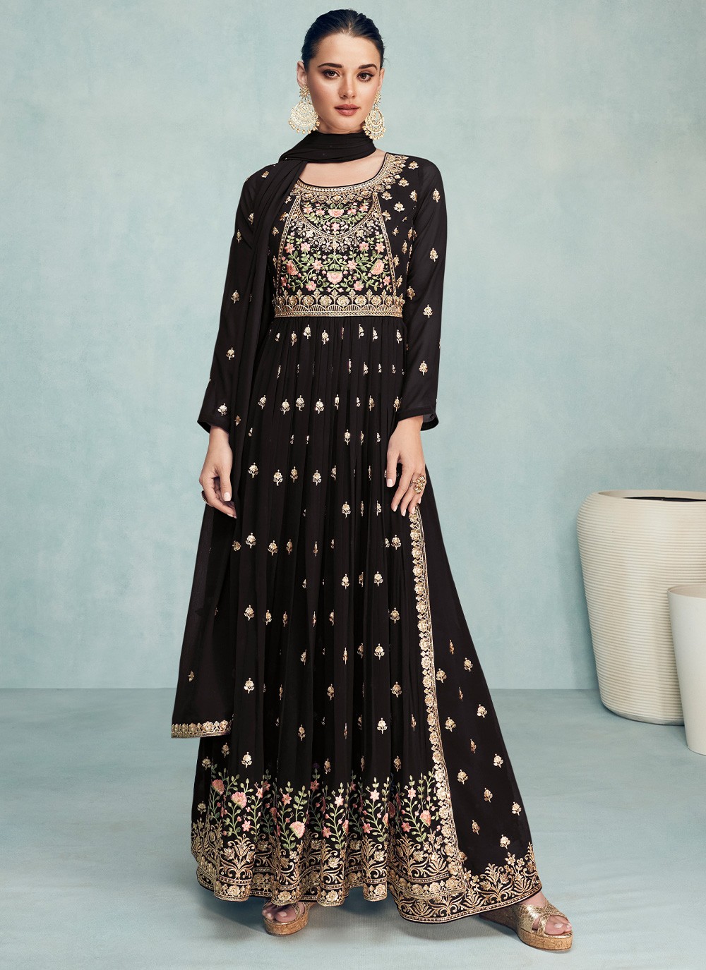 Black Party Readymade Salwar Suit
