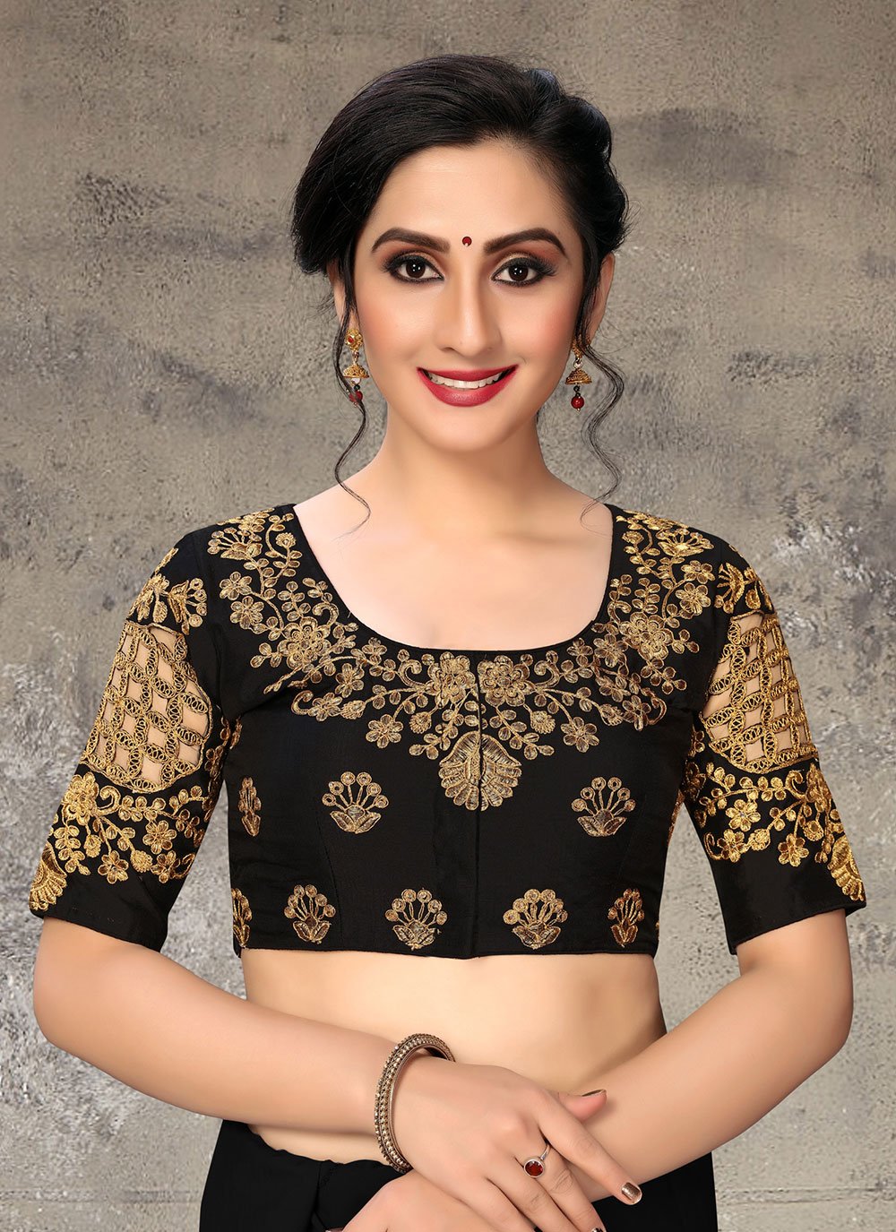 Black designer hot sale blouse online