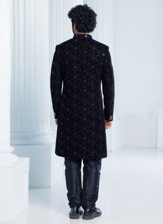 Black Velvet Indo Western Sherwani