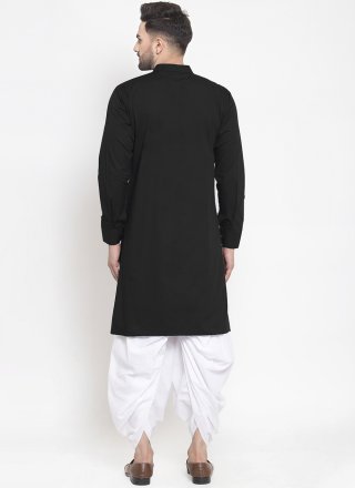 Blended Cotton Dhoti Kurta with Embroidered Work