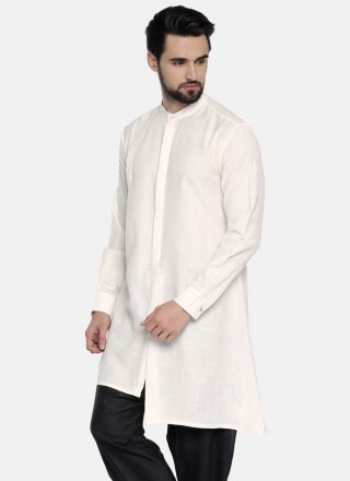 Blended Cotton Kurta Mens Wear In Off White