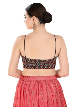 Blouse Embroidered Georgette in Multi Colour
