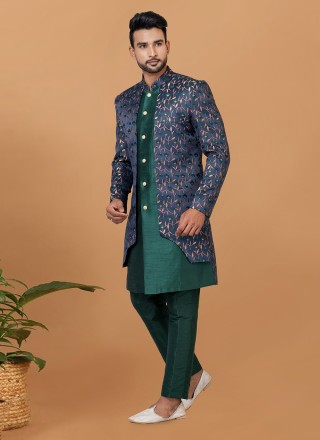 Blue and Green Color Indo Western