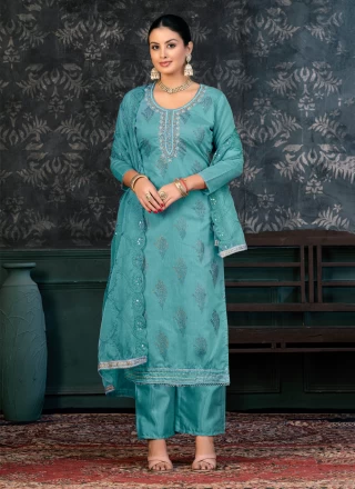 Blue Ceremonial Trendy Salwar Suit