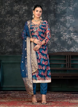 Blue Ceremonial Trendy Salwar Suit