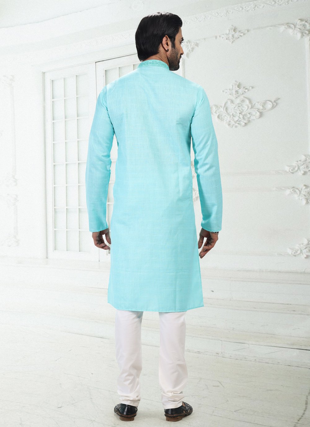 Buy Blue Engagement Kurta Pyjama Online