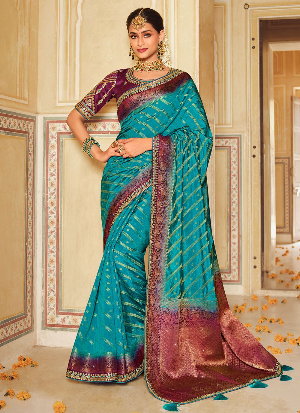 buy-blue-fancy-fabric-engagement-trendy-saree-256618