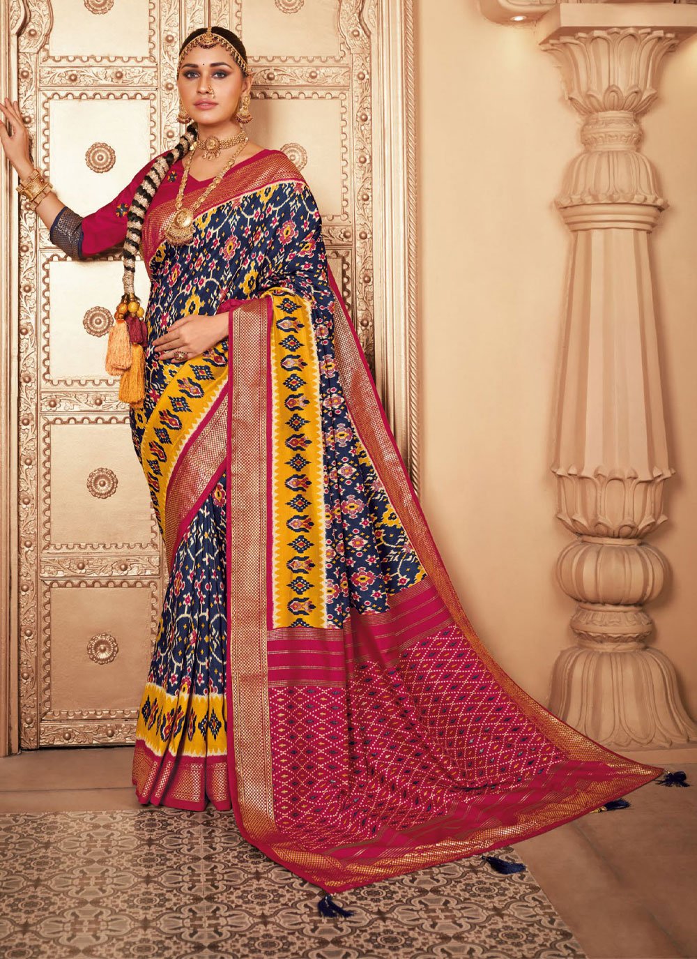 Buy Yellow Patola Silk Saree Online in USA with Red Embroidered Border –  Pure Elegance