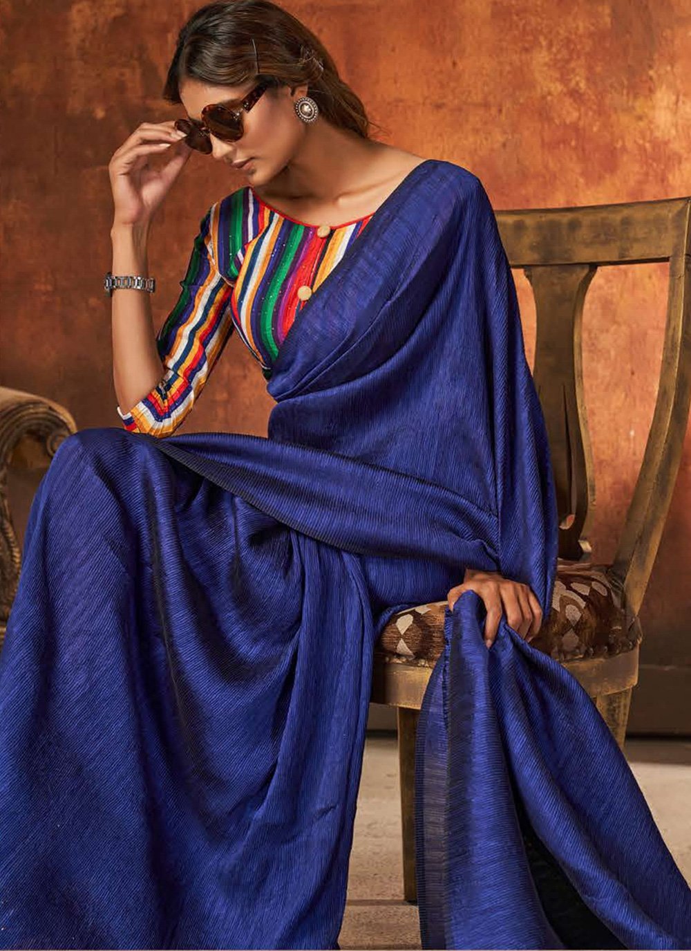 Blue Saree - Shop Latest Blue Color Designer Saree Online
