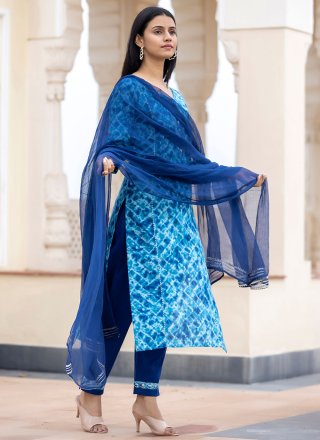 Blue Print Cotton Salwar Suit