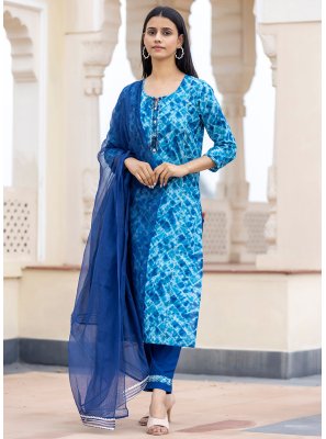 Blue Print Cotton Salwar Suit