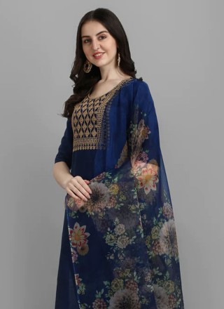 Blue Readymade Salwar Suit