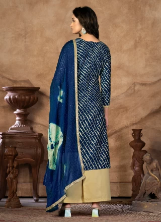 Blue Straight Salwar Suit