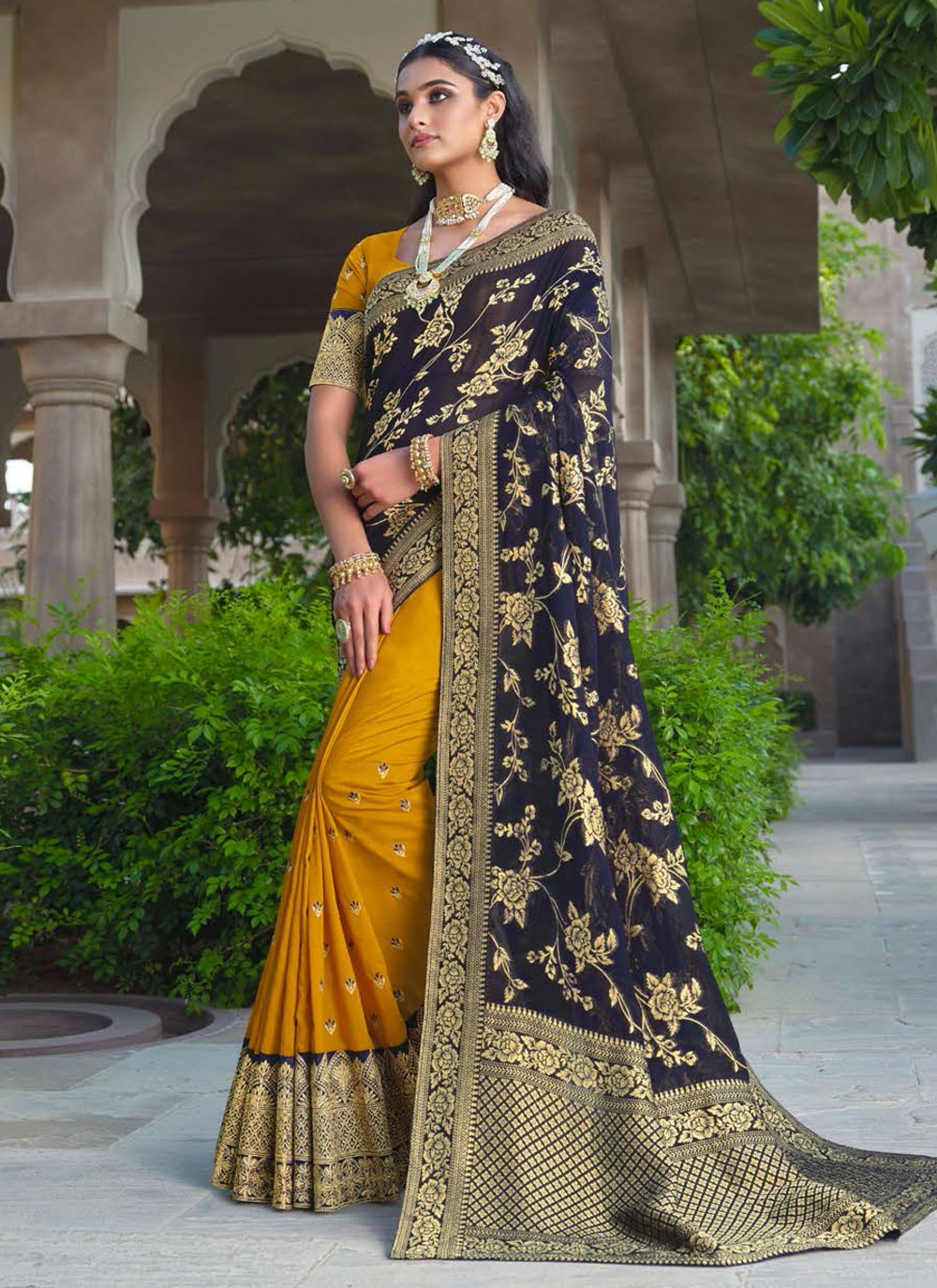 NEW SUPERHIT TRENDING EMBROIDERED SEQUINS WORK SAREE WITH PIPING BORDER  SAREE | eBay