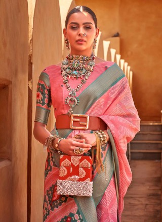 Border Cotton Silk Pink Classic Saree
