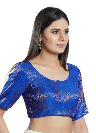 Brocade Blouse In Blue