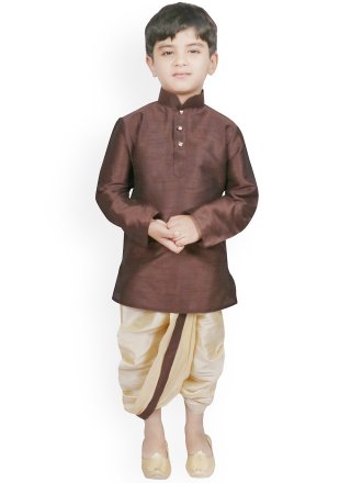 Brown Dupion Silk Dhoti Kurta