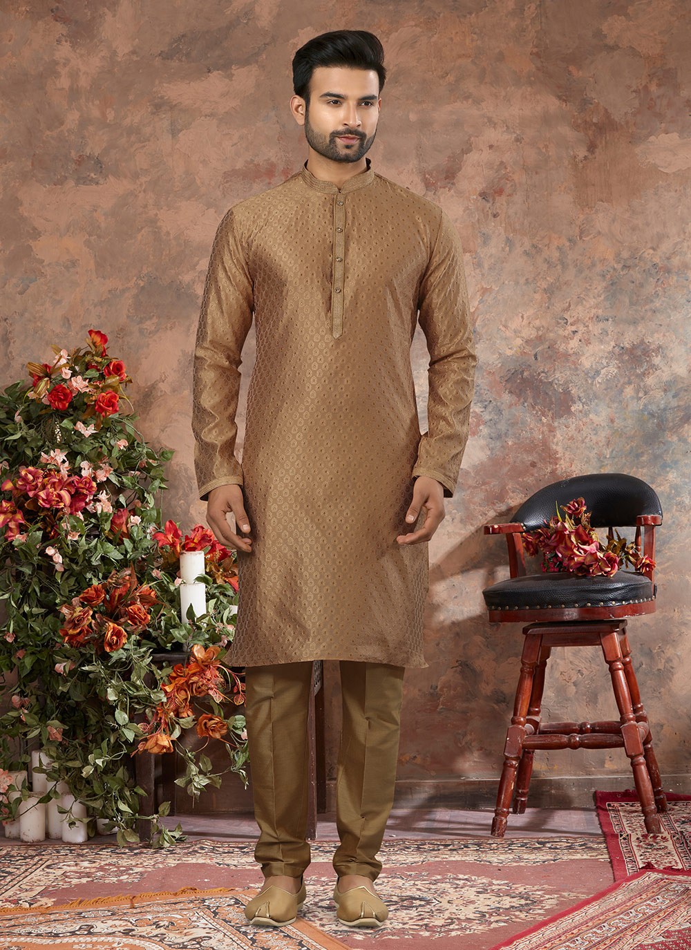 Light Mehndi Colour Function Wear Wholesale Kurta Pajama With Jacket  Collection 1369 - The Ethnic World