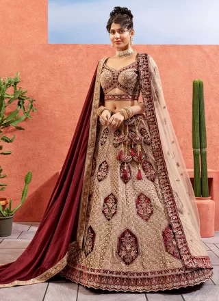 Lehenga Choli Zari Velvet in Maroon