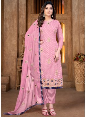 Chanderi Trendy Salwar Suit in Pink