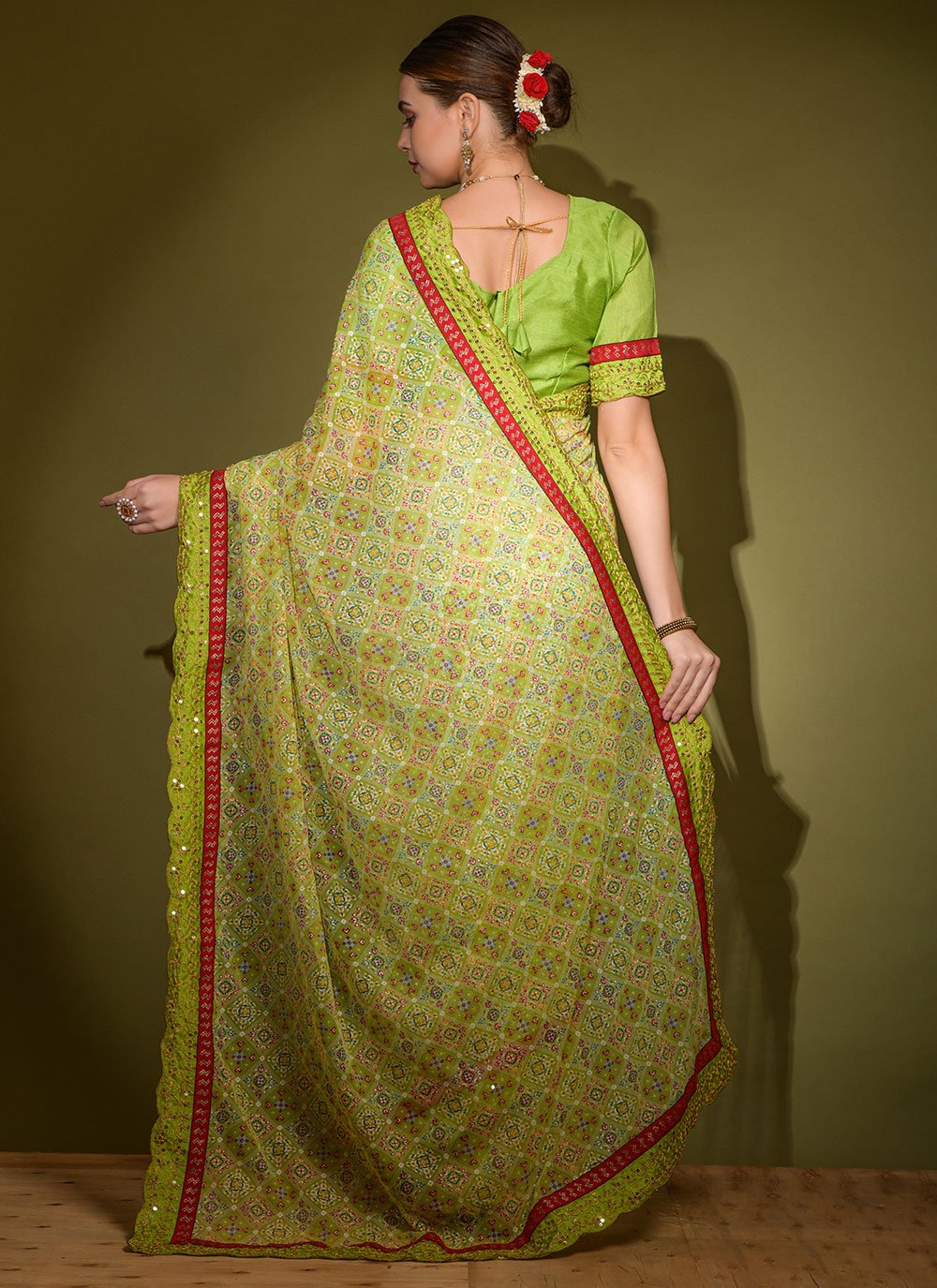 Buy Chiffon Classic Saree in Sea Green Online 249973