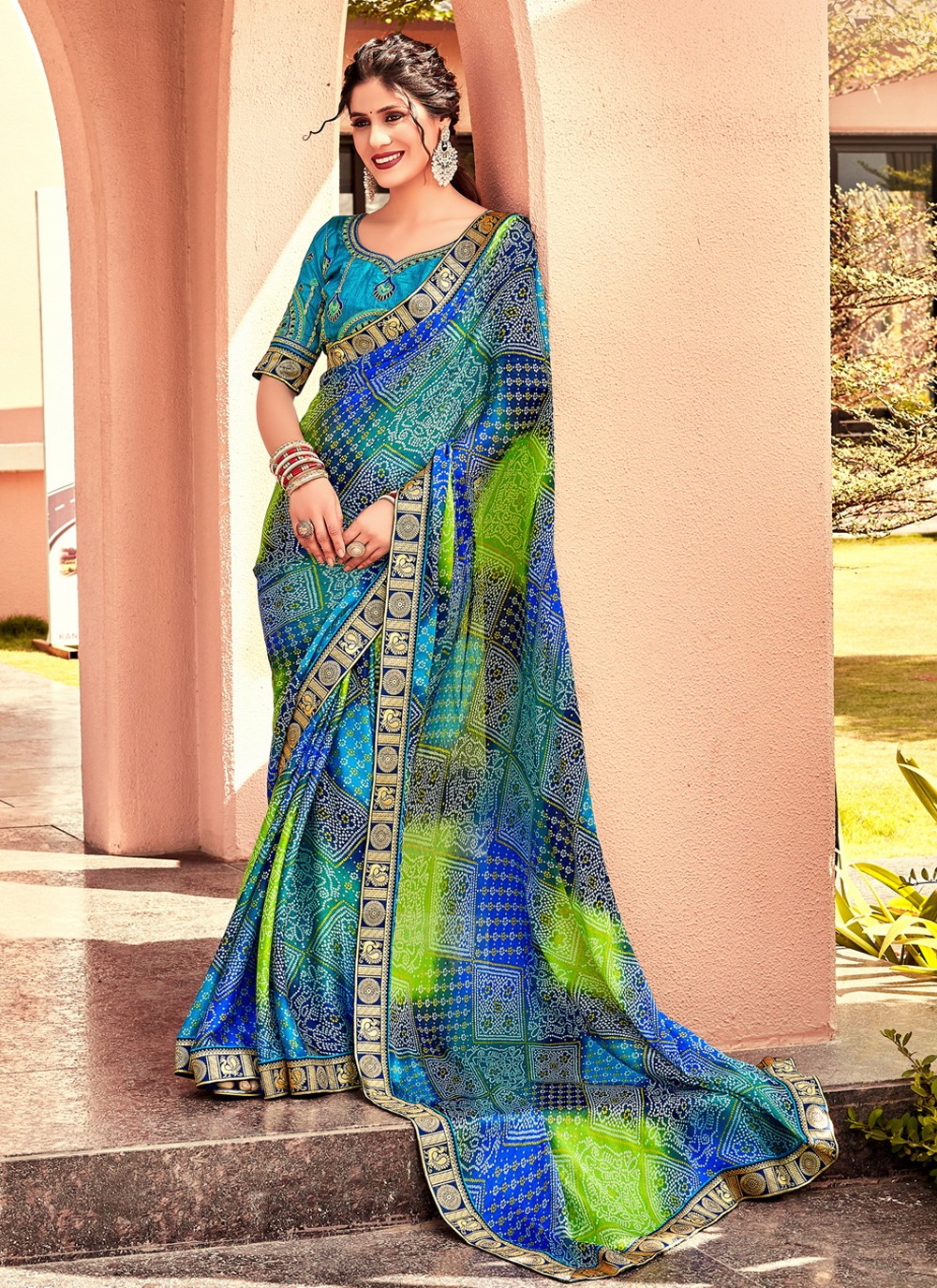 Buy Pure Georgette Designer Contemporary Style Saree For Festival Online