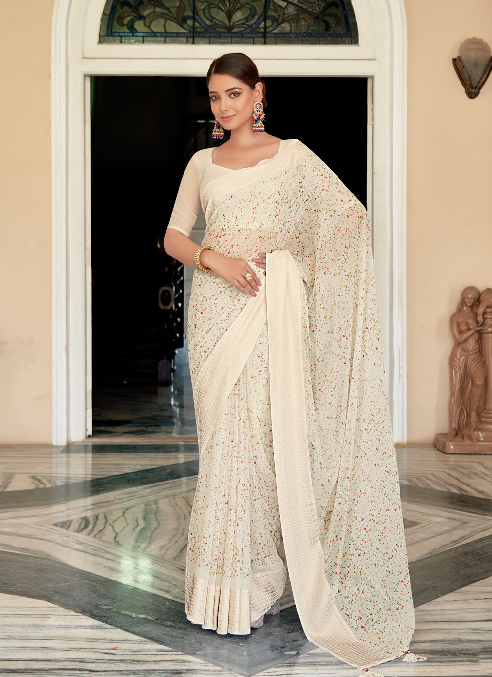 Buy Green Zari weaving Silk Engagement wear Saree