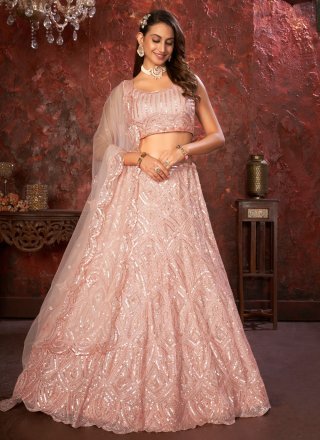 FABPIXEL Pink & Silver-Toned Embroidered Sequinned Kalamkari Semi-Stitched  Lehenga & Unstitched Blouse With - Absolutely Desi