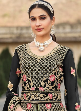 Cord Black Anarkali Salwar Suit
