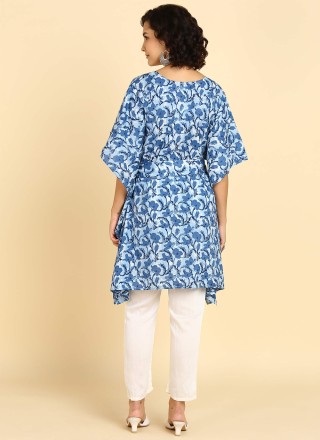 Cotton Blue Designer Kurti