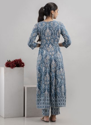 Cotton Blue Pant Style Suit