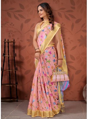 Cotton Classic Saree in Pink