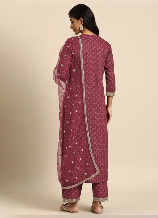 Cotton Embroidered Pink Salwar Suit