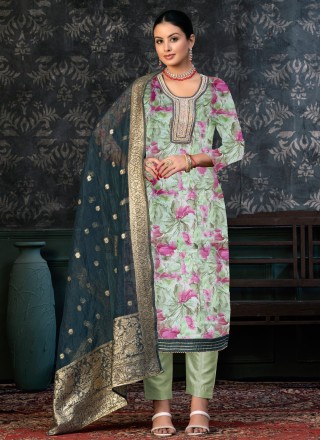 Cotton Green Print Salwar Kameez