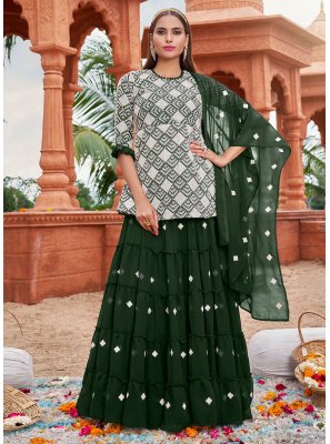 Cotton Green Sequins Trendy Lehenga Choli