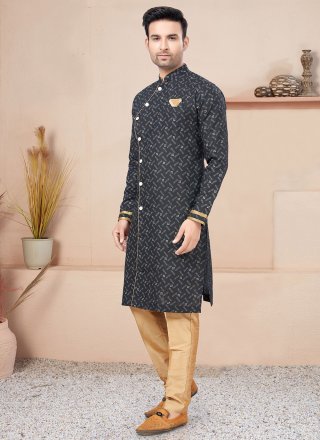 Cotton Indo Western with Patch Border Work