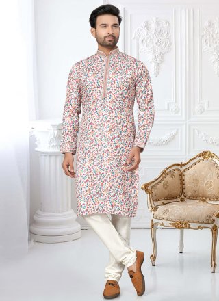 Cotton Kurta Pyjama In Multi Colour