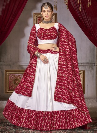 Buy Multi Colour Cotton Embroidered Lehenga Choli Online : India -