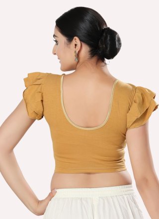 Cotton Lycra Blouse In Gold