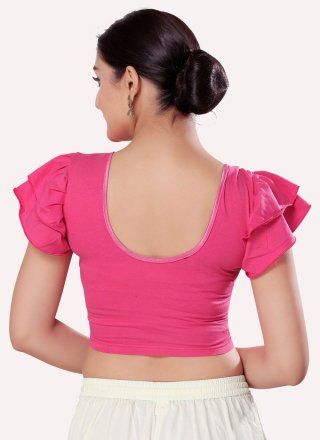 Cotton Lycra Designer Blouse In Pink