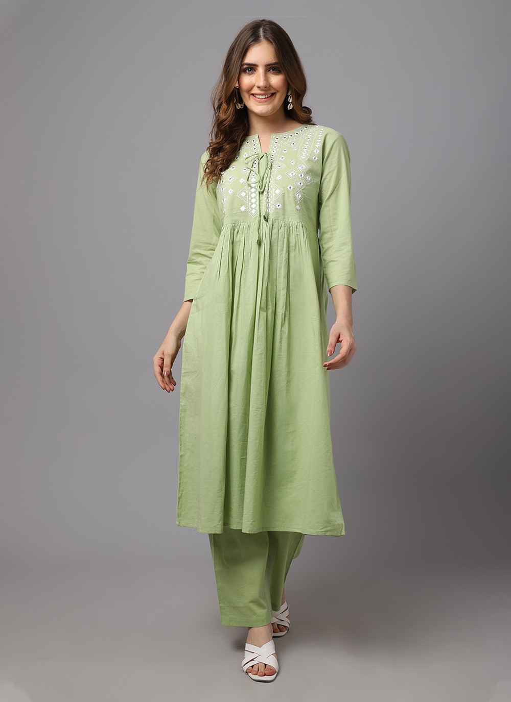 Buy Jaipur Kurti Olive Green Cotton Straight Kurta for Women Online  Tata  CLiQ