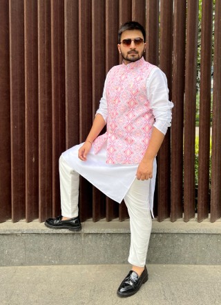 Cotton Pink Nehru Jackets