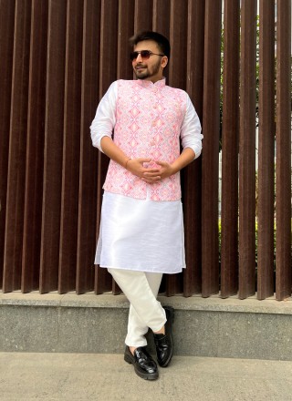 Cotton Pink Nehru Jackets