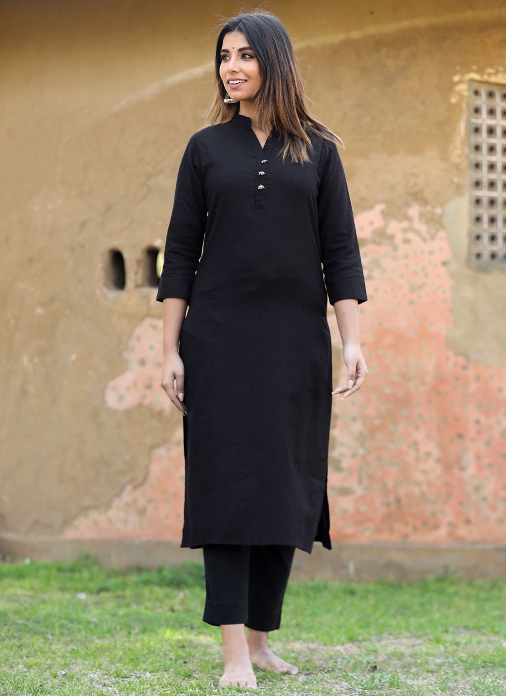 Black kurta party wear hotsell